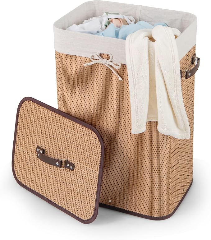Byroce Bamboo Laundry Basket, Collapsible Laundry Hamper by Unknown