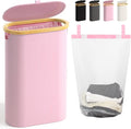 Slim Laundry Hamper with Lid, 60L Small Laundry Basket with Handles&Removable by Bathola