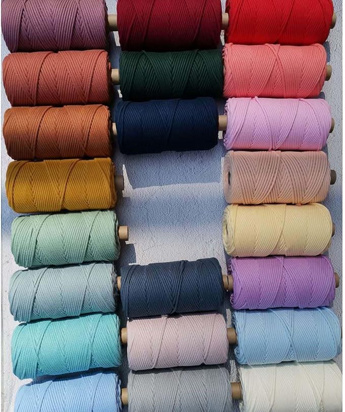 ROPEMATE 100% Cotton Macrame Cord, 3mmx110Yards Soft Braided Cotton String - Image 6