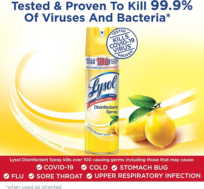 Lysol Disinfectant Spray, Lemon Breeze - Image 4