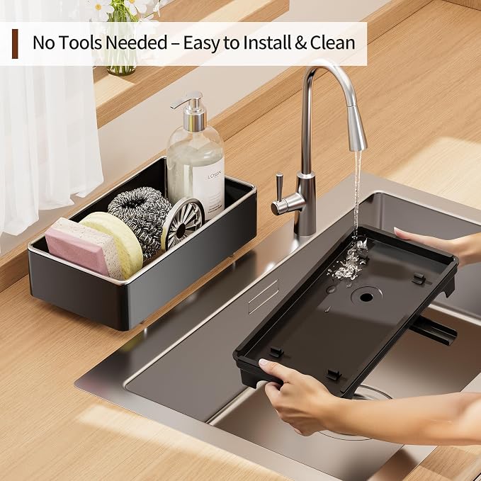 MOUKABAL Sponge Holder for Kitchen Sink – Rustproof Stainless Steel, 360° - Image 5