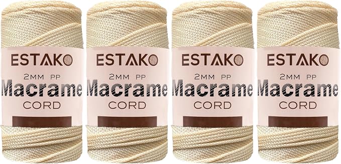 Estako 2 mm PP Polyester Macrame Cord 100% Polypropylene Perfect Supplies by Estako