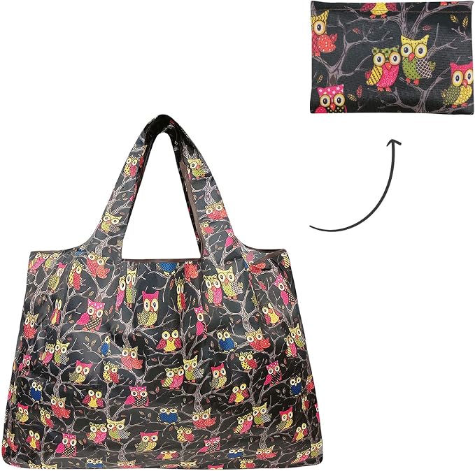 allydrew Large Foldable Tote Nylon Reusable Grocery Bag - Image 5