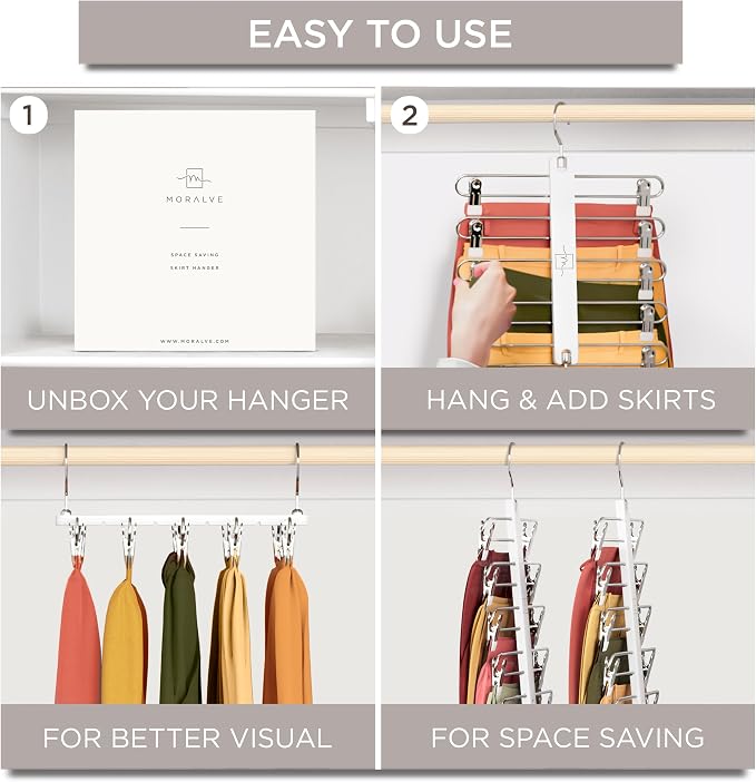 MORALVE Skirt Hangers Space Saving - Image 7