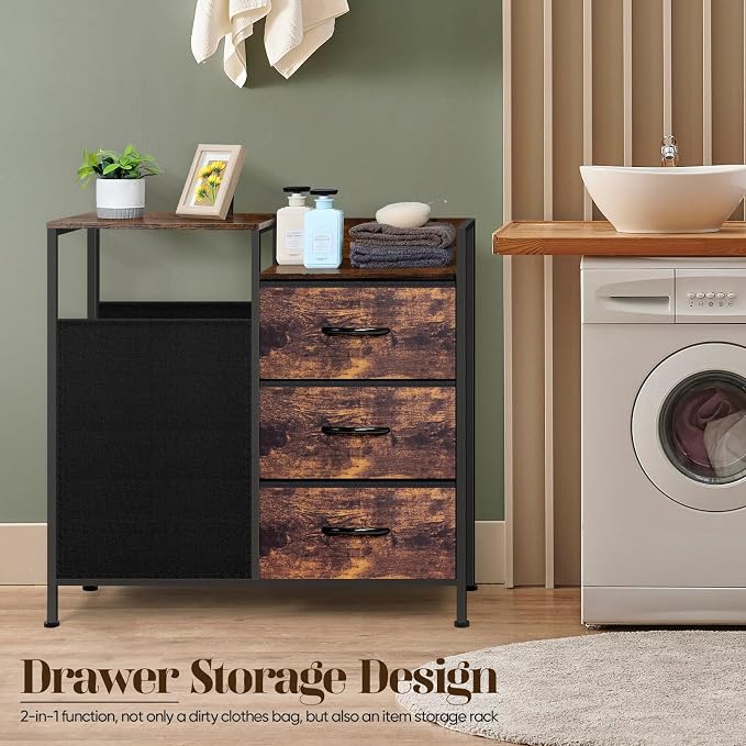 Laundry Hamper with Top Shelf, Laundry Basket Organizer with 1 Large Removable - Image 2