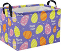 Rectangular Easter Basket Purple Easter Egg Gift Basket Baby Storage Basket by TIBAOLOVER