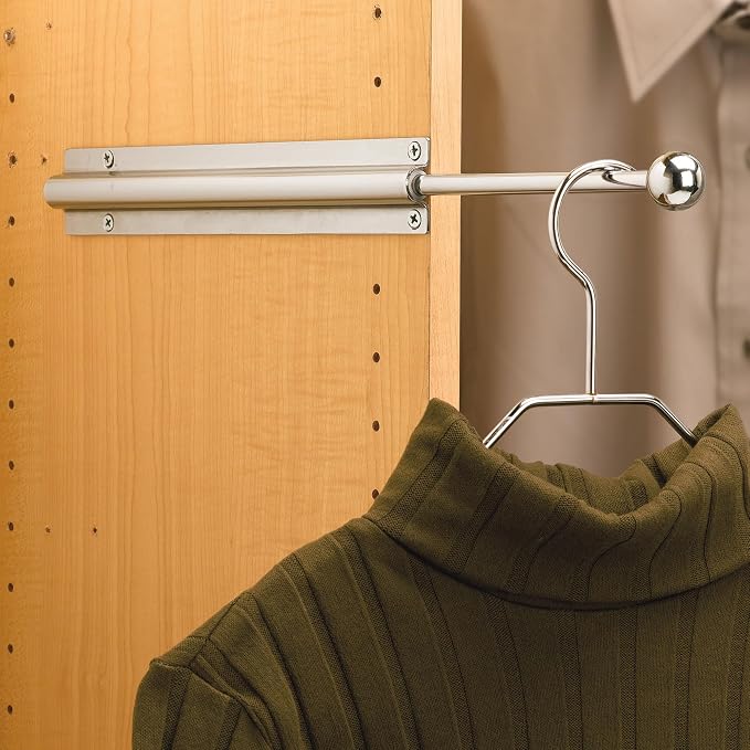 Rev-A-Shelf 6 Inch Metal Adjustable Storage Clothes Closet Hanger Rod - Image 5