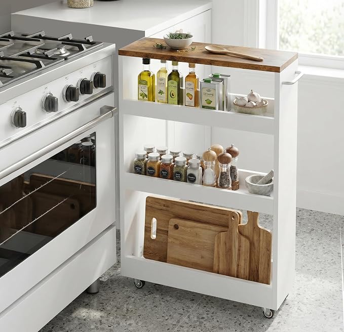 TEAMIX 4 Tier Slim Rolling Storage Cart - Image 2