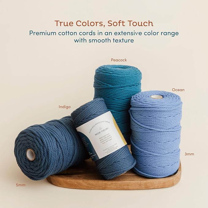 Nook Theory Macrame Cord - 3mm 220 Yards Cotton Rope - Image 6