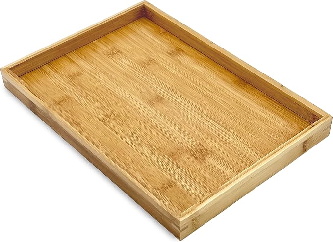 Bam & Boo Natural Bamboo Serving Tray Modern Rectangular by BamBoo