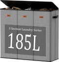 185L Laundry Hamper 3 Section by Fuonsyn