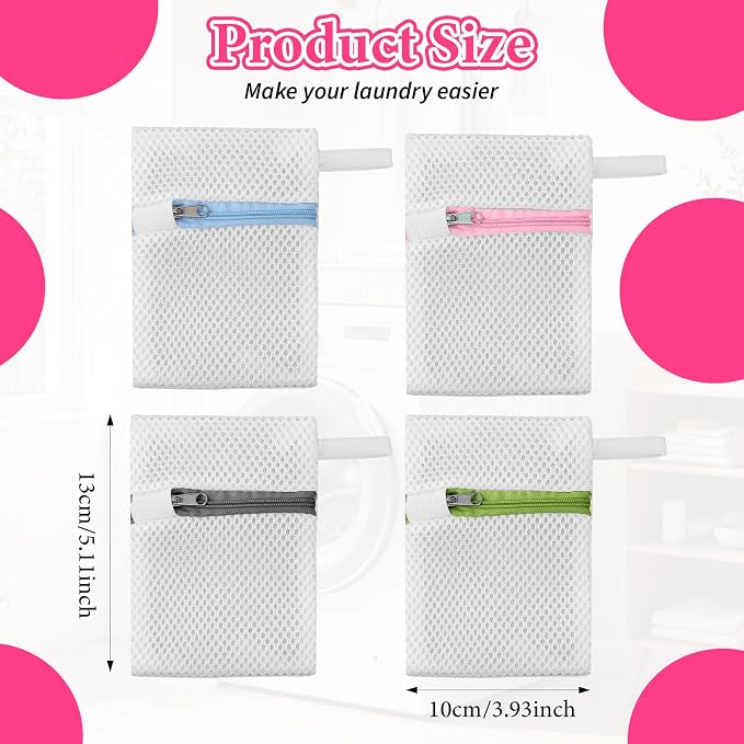 4 Pcs Small Mesh Laundry Bags - Image 2