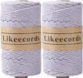 2 Rolls Macrame Cord 3mm x 100m, 3 Strand Twisted, Cotton Yarn by Likeecords