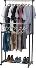 IRIS USA Clothes Rack, Portable Double-Rod Height Adjustable by IRISUSA