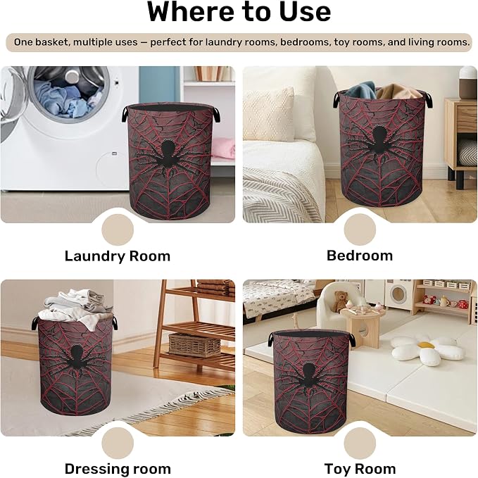 Spider Web Cool Foldable Laundry Hamper - Image 4