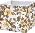 senya Large Storage Bins Gold Flower Leaves White Collapsible Foldable Storage by senya