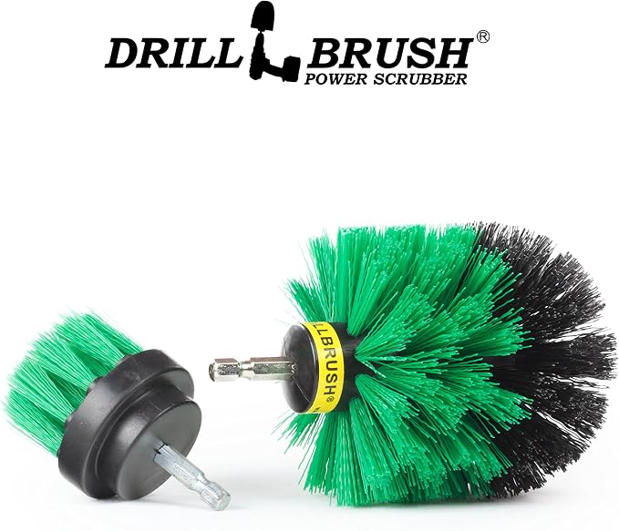 2 Piece Green Medium Stiffness Drill Rotary Cleaning Drillbrushes - Image 9