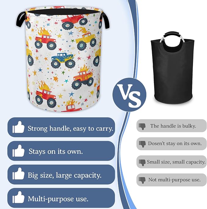 Cute Truck Laundry Basket, Foldable Oxford Cloth Laundry Hamper - Image 3