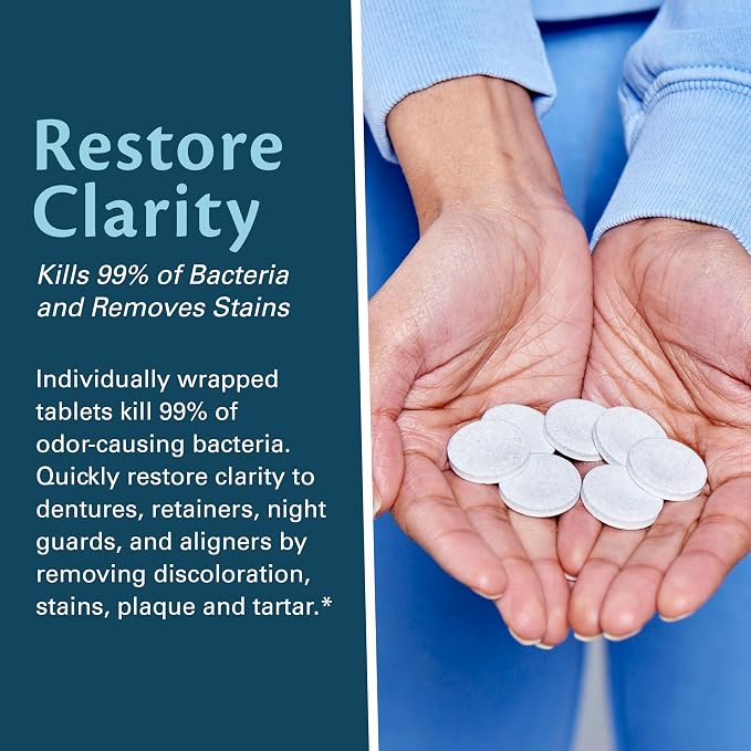 Retainer Cleanser Tablets Cleaner, Removes Odors Discoloration Stains and - Image 5