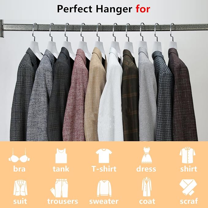 DEDU Suit Hangers for Men 10 Pack, Thick Plastic - Image 6
