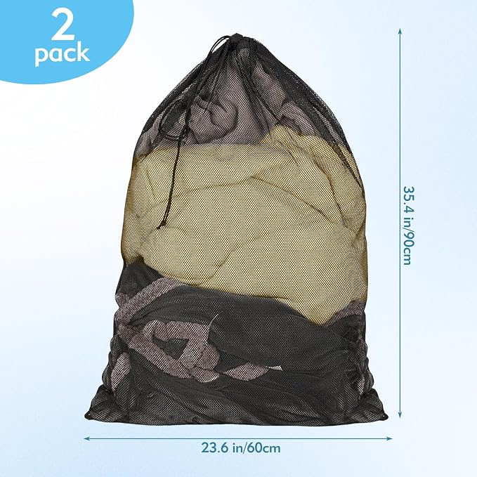 2 Pcs Mesh Laundry Bags, 24x35 Inches Large Mesh Laundry Bag - Image 2