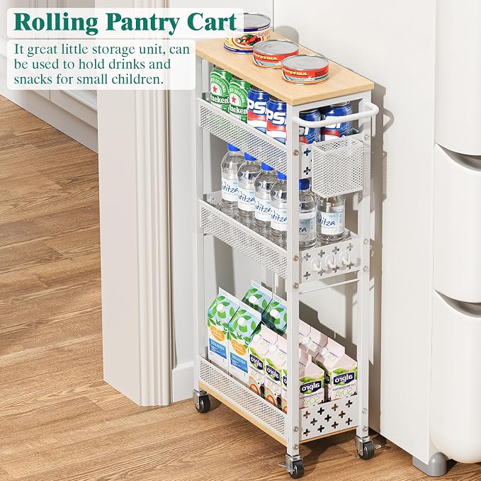 Slim Storage Cart 4 Tier Laundry Cart - Image 7