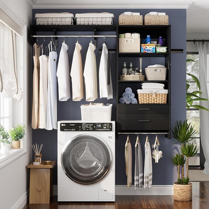 Wood Laundry Room Organizer System - Image 3