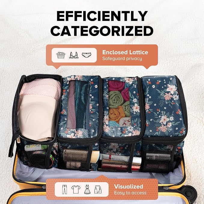 Suitcase Organizer, Travel Luggage Organizer Hanging Shelves Packing Cube - Image 3
