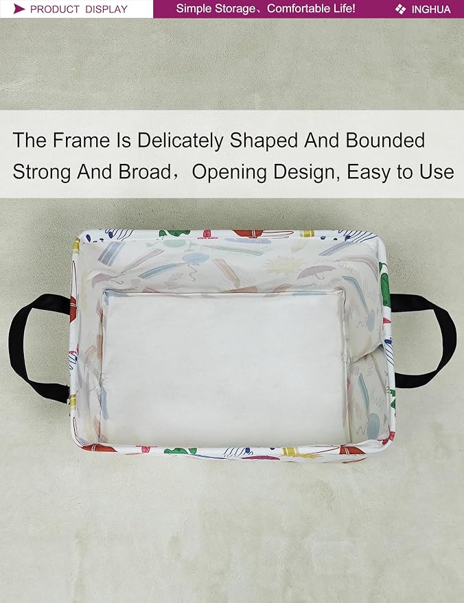 Rectangular Storage Basket Fabric Organizer Bin - Image 8