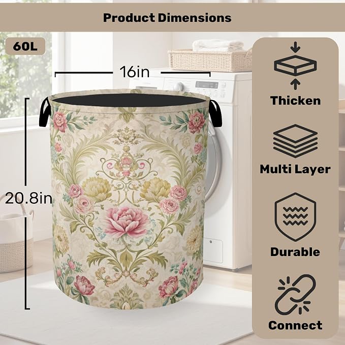 Shabby Chic Rose Laundry Basket - Image 2