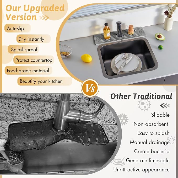 Diatomite Sink Protector for Kitchen, Super Absorbent Soap Drying Ttray Sponge - Image 7