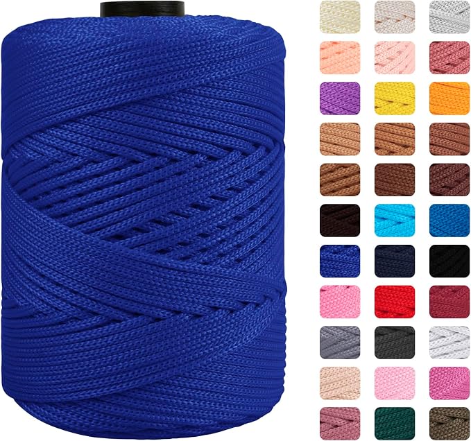 CAMAL Polypropylene Cord 3mm 185 Yards Colorful Polyester Yarn Handmade by CAMAL