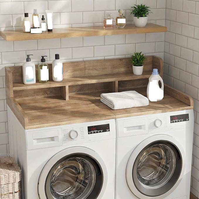 Washer Dryer Countertop with Non-Slip Pads&Edge Guard–Laundry Countertop Over by Unknown