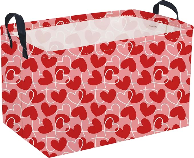 Sanjiaofeng Rectangular Valentine's Day Basket Love Storage Bins, Girls Storage by Sanjiaofen
