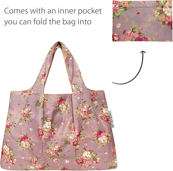 allydrew Large Foldable Tote Nylon Reusable Grocery Bag - Image 5