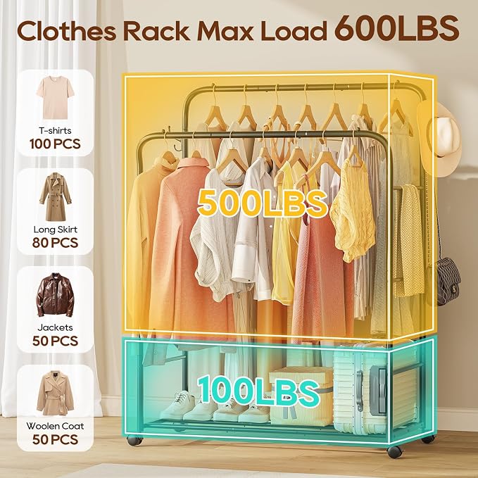 TigerParty Double Rods Clothes Rack - Image 4