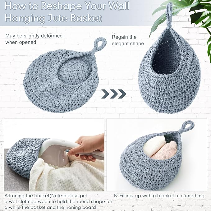 Honeydak Boho Decor Hanging Wall Baskets - Image 4