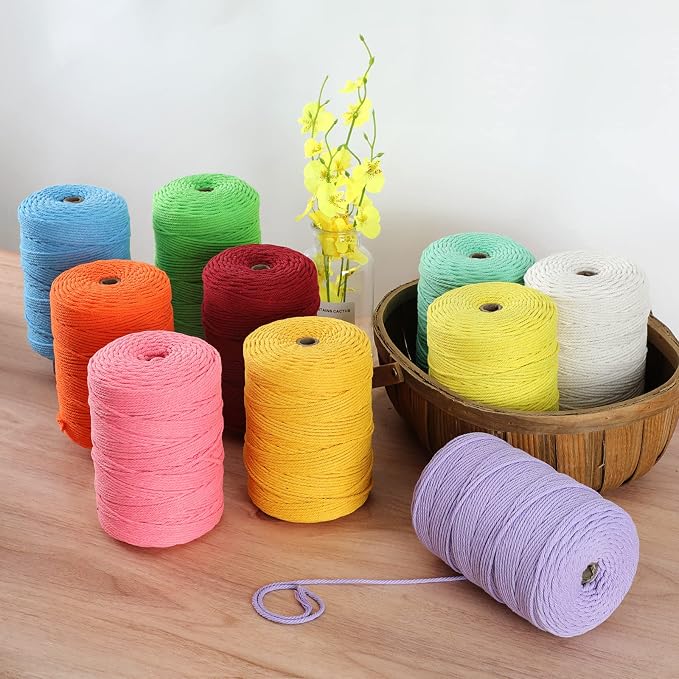 Macrame Cord 3mm x 164yd | 100% Natural Cotton Macrame Rope | 4 Strand Twisted - Image 4