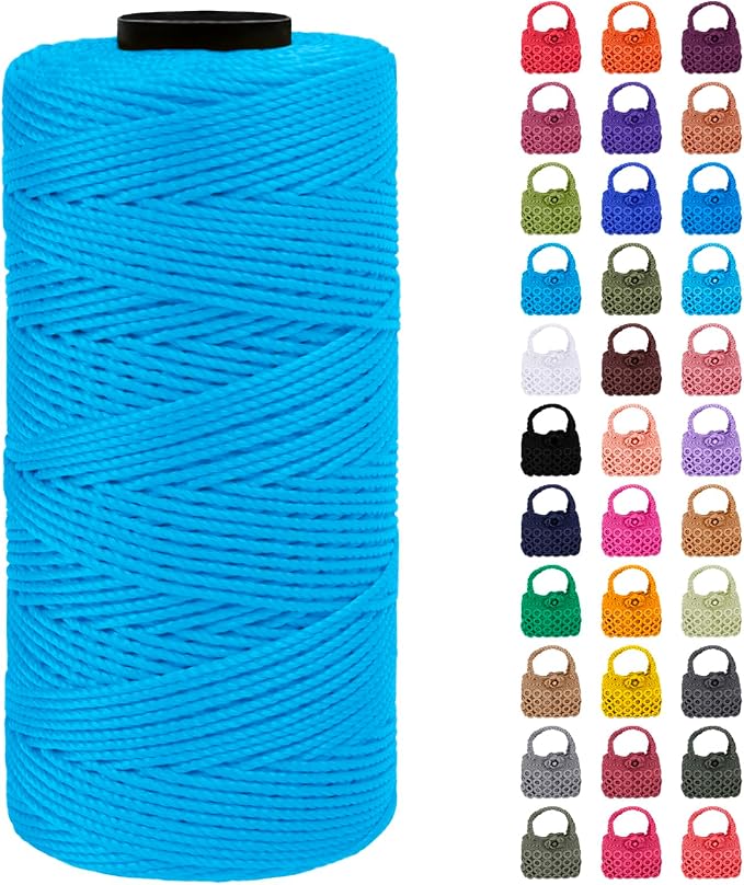 Braided Macrame Cord 1.5mm x 218yards Polypropylene Rope Polyester Rope Yarn by LEREATI