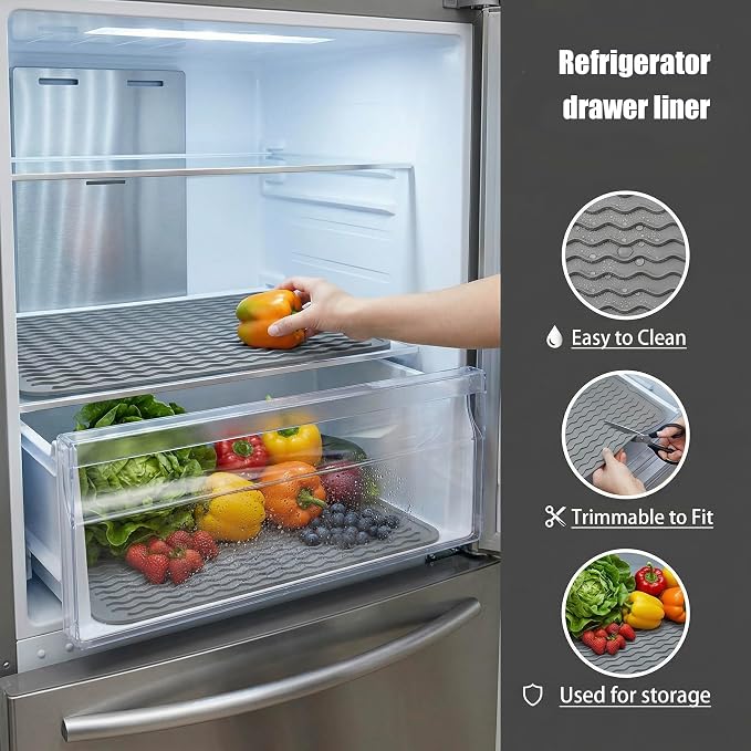 Silicone Dish Drying Mat for Kitchen Counter or Sink, Refrigerator or Drawer - Image 7