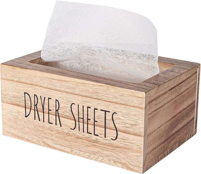 zoocatia Laundry Room Decor Dryer Sheet Container Wood Detergent Dispenser by zoocatia