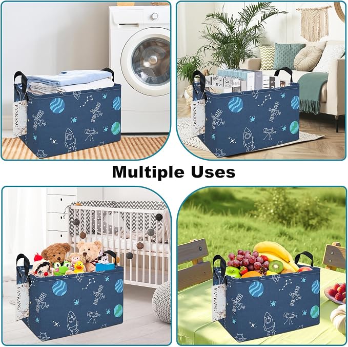 FANKANG Storage Bins, Nursery Hamper Canvas Laundry Basket Foldable - Image 5