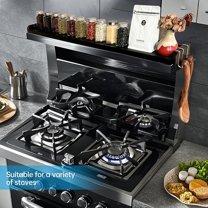 Over the Stove Shelf, Bamboo Stove Top Spice Rack - Image 2