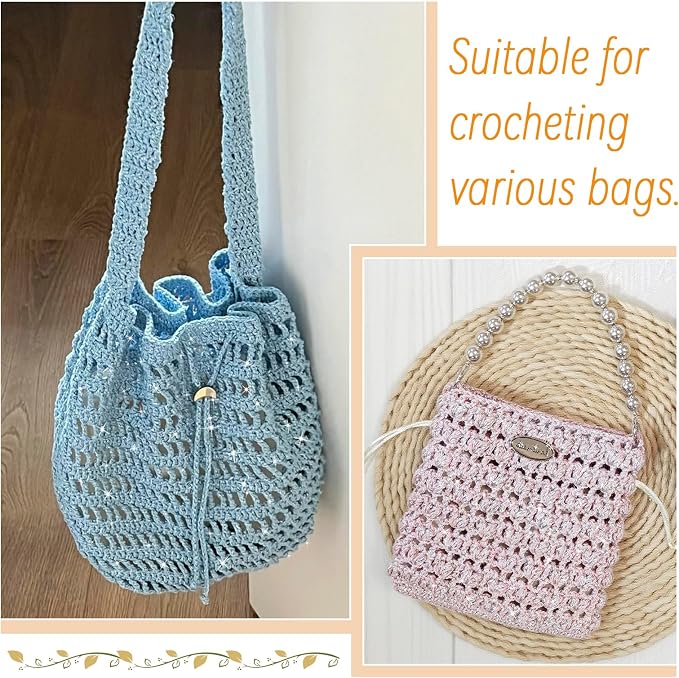 Sparkle Macrame Cord 1.5mm x 306 Yards Cotton Glitter Yarn - Image 5