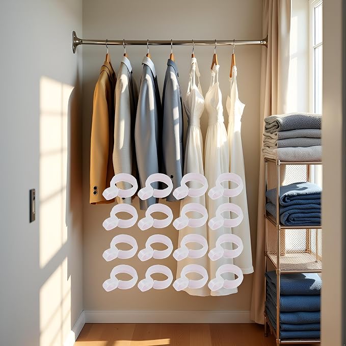 50 Pcs White Plastic Windproof Hanger Hooks Clothes Hanger Buckle Clip Laundry - Image 3