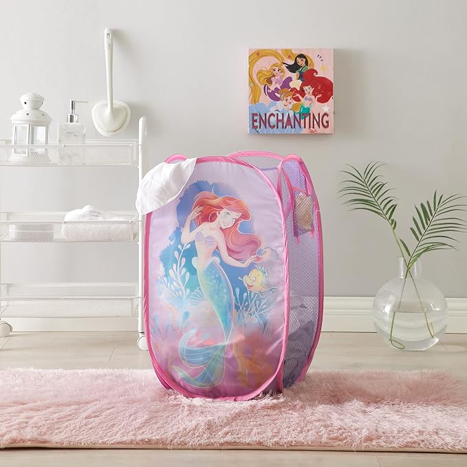 Disney Little Mermaid Ariel Pop-Up Hamper, Collapsible Laundry Basket - Image 5