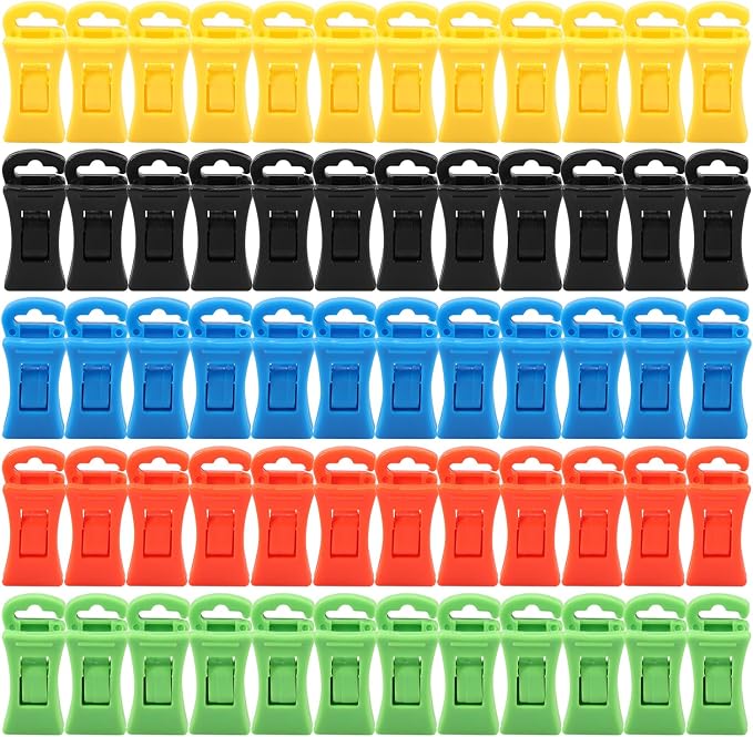 60 Pcs Stockings Clips with Hook, Colourful Clips Plastic Laundry Clip with by Tcwhniev