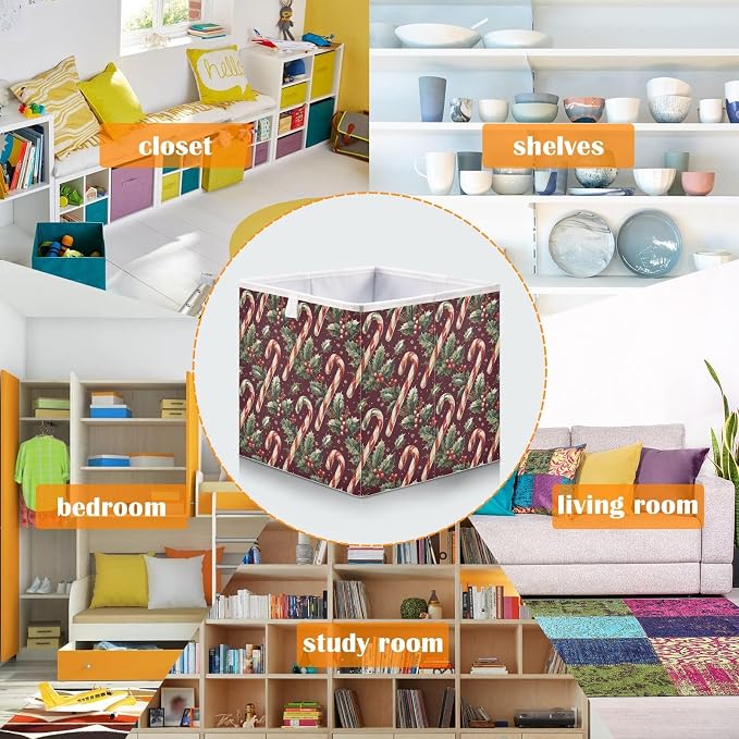 senya Large Storage Bins Tile Christmas Candy Collapsible Foldable Storage - Image 6