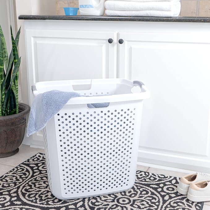 2.5 Bushel Heavy-Duty Laundry Hamper – Extra Large 90L Plastic Basket, 360° - Image 3