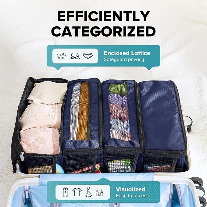 Suitcase Organizer, Travel Luggage Organizer Hanging Shelves Packing Cube - Image 3